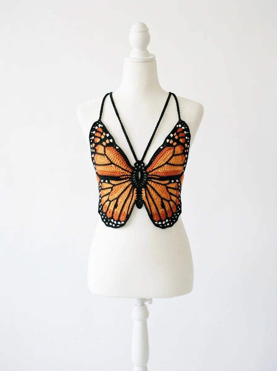 Butterfly Crochet Top: Joined Wing Panel Guide