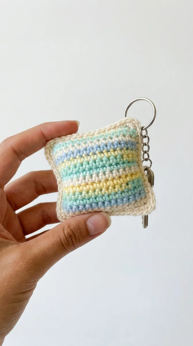 Illustrative AI concept image for this crochet keychain