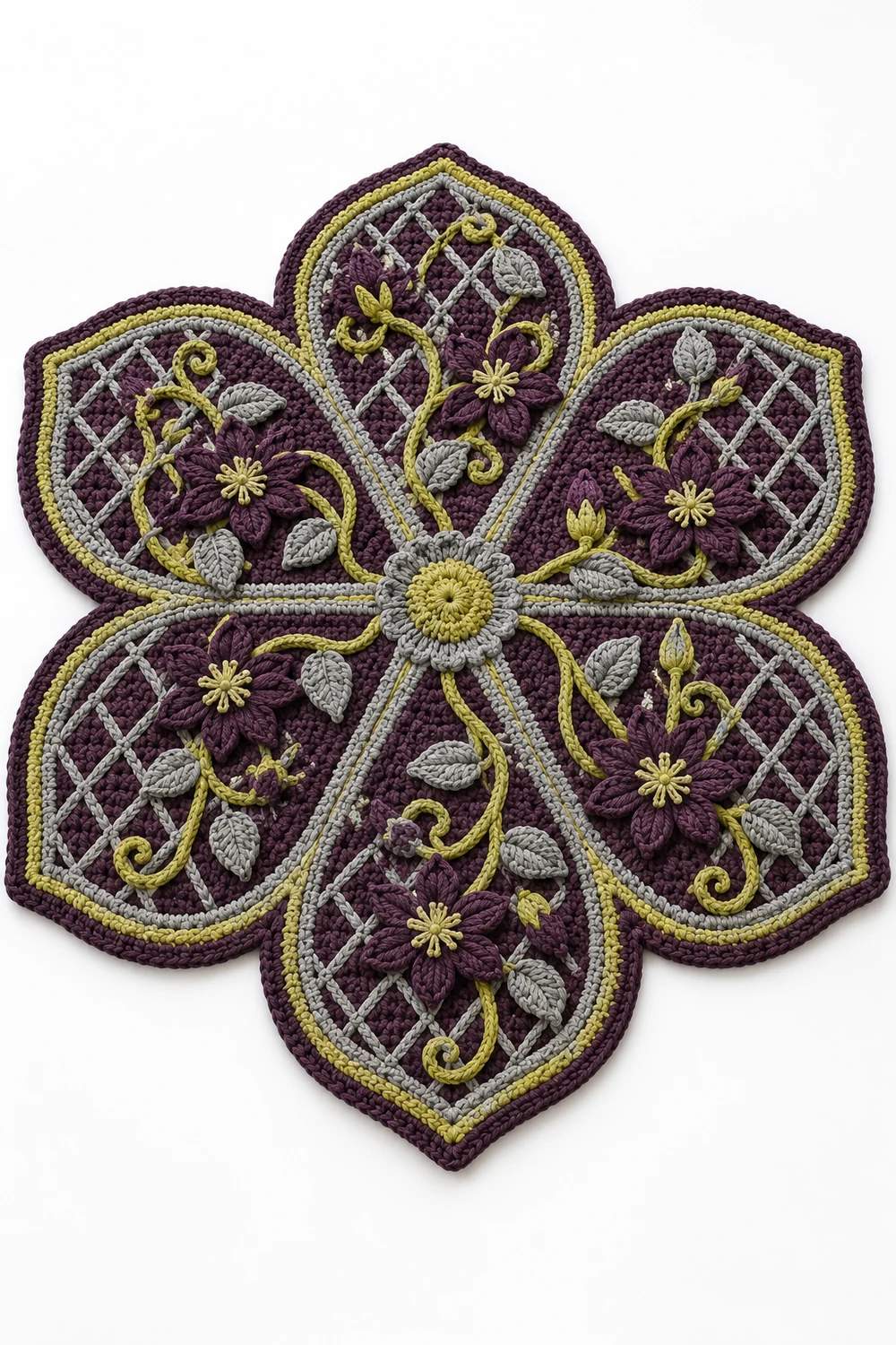 5 Clematis Star Trellis Crochet Floor Rug Ideas