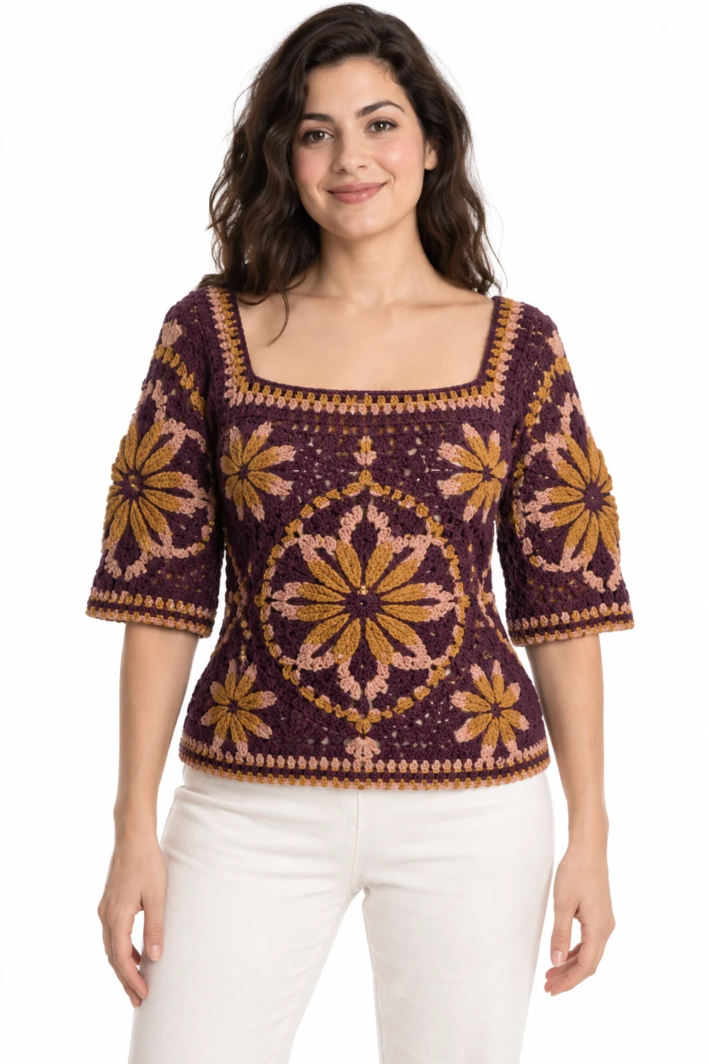 5 Compass Petal Geometry Crochet Blouse Ideas