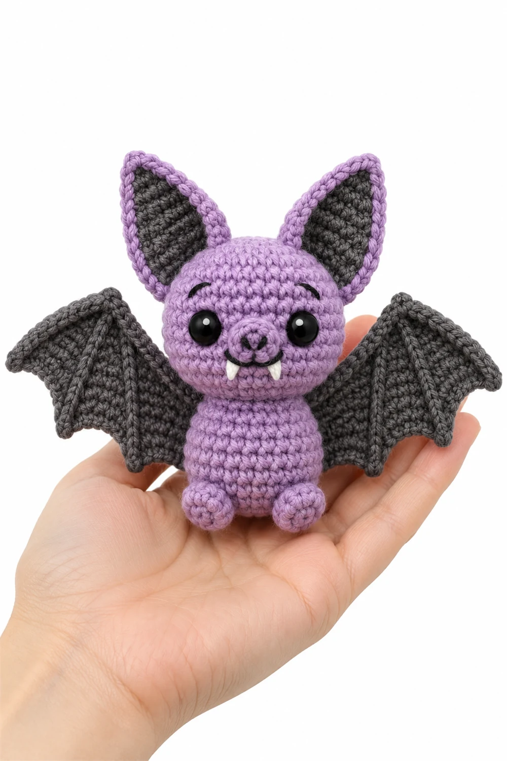 Purple bat crochet amigurumi Halloween decoration